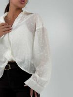 شومیز جلو گره MIU MIU کد 220646 - تصویر 3