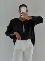 شومیز و کراپ شیشه ای زیپدار کد 220651 - تصویر 15
