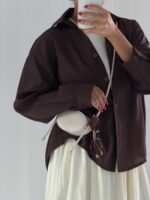 شومیز شیشه ای پیله ای کد 220666 - تصویر 19