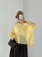 شومیز شیشه ای پشت چاک کد 220665 - تصویر 2