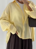 شومیز شیشه ای پشت چاک کد 220665 - تصویر 3
