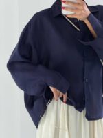 شومیز شیشه ای پشت چاک کد 220665 - تصویر 28
