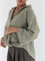 شومیز کنفی جلو گره کد 220672 - تصویر 2