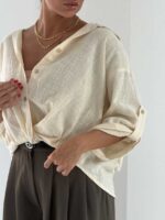 شومیز کنفی جلو گره کد 220672 - تصویر 12