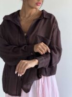 شومیز ترکیبی تک جیب کد 220683 - تصویر 20
