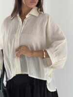 شومیز راه راه باکسی کد 220697 - تصویر 12