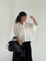 شومیز راه راه باکسی کد 220697 - تصویر 13