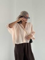شومیز راه راه باکسی کد 220697 - تصویر 2
