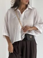 شومیز راه راه باکسی کد 220697 - تصویر 23