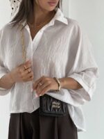 شومیز راه راه باکسی کد 220697 - تصویر 24