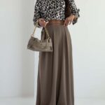 شلوار کمرکش بنددار کد 102304