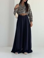 شلوار کمرکش بنددار کد 102304 - تصویر 7