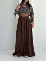شلوار کمرکش بنددار کد 102304 - تصویر 10