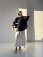 شومیز لینن چین دار کد 220687 - تصویر 4