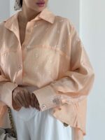 شومیز نگینی پاپیونی کد 220709 - تصویر 3