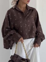 شومیز نگینی پاپیونی کد 220709 - تصویر 18