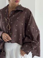 شومیز نگینی پاپیونی کد 220709 - تصویر 19
