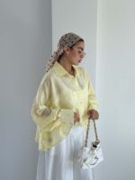 شومیز نگینی پاپیونی کد 220709 - تصویر 24