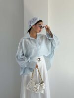شومیز نگینی پاپیونی کد 220709 - تصویر 25