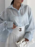 شومیز نگینی پاپیونی کد 220709 - تصویر 28