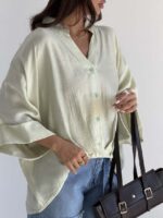 شومیز یقه 7 کارینا کد 220722 - تصویر 12