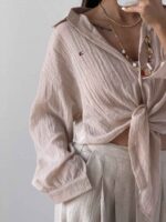 شومیز جلو گره TOMMY کد 220706 - تصویر 3