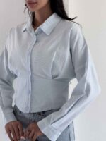 شومیز لینن نیلا کد 220702 - تصویر 5
