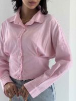 شومیز لینن نیلا کد 220702 - تصویر 3