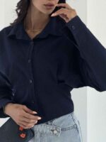 شومیز لینن نیلا کد 220702 - تصویر 10