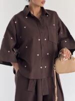 شومیز تک جیب قلبی کد 220716 - تصویر 23