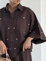 شومیز تک جیب قلبی کد 220716 - تصویر 24