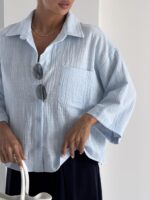 شومیز تک جیب اسلپ کد 220720 - تصویر 4
