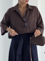 شومیز تک جیب اسلپ کد 220720 - تصویر 27