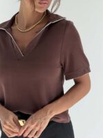 تیشرت یقه نواردار کد 180842 - تصویر 6