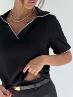 تیشرت یقه نواردار کد 180842 - تصویر 7