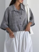 شومیز 4 خونه باکسی کد 220726 - تصویر 8