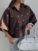 شومیز طرح بابونه کد 220728 - تصویر 7