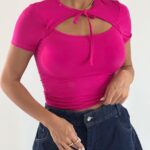 بلوز یقه گرد LYCRA کد 180599