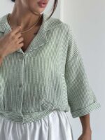شومیز راه راه کژوال کد 220731 - تصویر 2