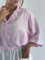 شومیز راه راه کژوال کد 220731 - تصویر 12