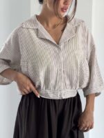 شومیز راه راه کژوال کد 220731 - تصویر 20