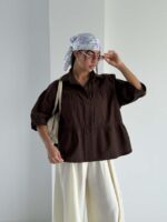 شومیز چین دار اناهیتا کد 220727 - تصویر 18