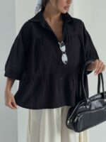 شومیز چین دار اناهیتا کد 220727 - تصویر 29