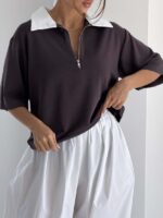 تیشرت نیم زیپ OYSHO کد 180803