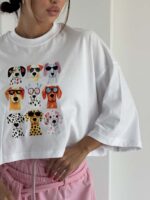 تیشرت نیم تنه HAPPY DOG کد 180810 - تصویر 3