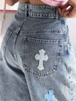 شلوار جین برمودا CHROME HEARTS کد 102379 - تصویر 5