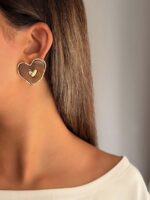 گوشواره میناکاری قلبی کد 310902 - تصویر 3