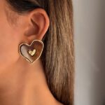 گوشواره میناکاری قلبی کد 310902