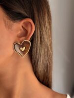 گوشواره میناکاری قلبی کد 310902