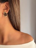 گوشواره مینا کاری پلنگی کد 310896 - تصویر 3